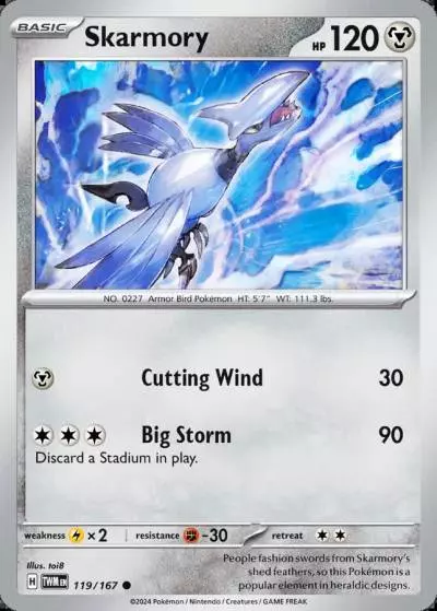 Skarmory 119/167 Twilight Masquerade Pokemon card