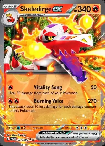 Skeledirge ex 37/193 Paldea Evolved Pokemon card