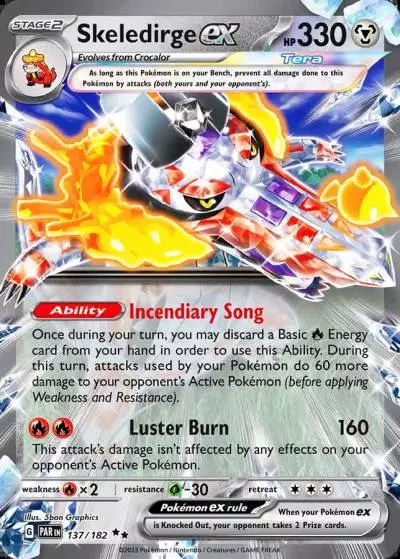 Skeledirge ex 137/182 Paradox Rift Pokemon card