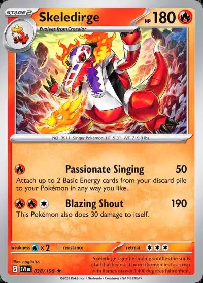Skeledirge 38/198 Scarlet & Violet Pokemon card
