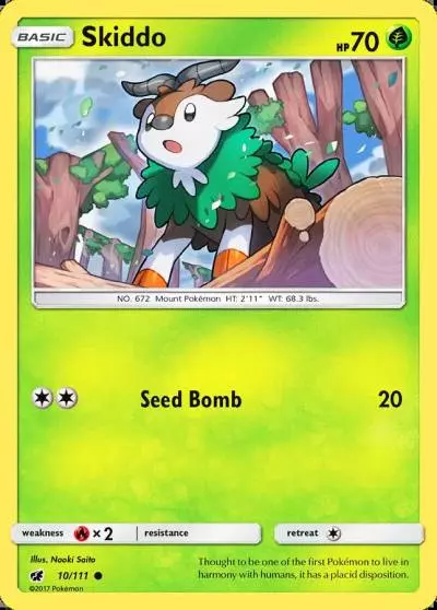 Skiddo 10/111 Crimson Invasion Pokemon card
