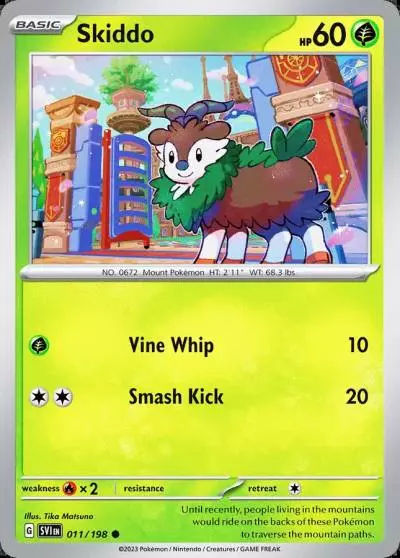 Skiddo 11/198 Scarlet & Violet Pokemon card