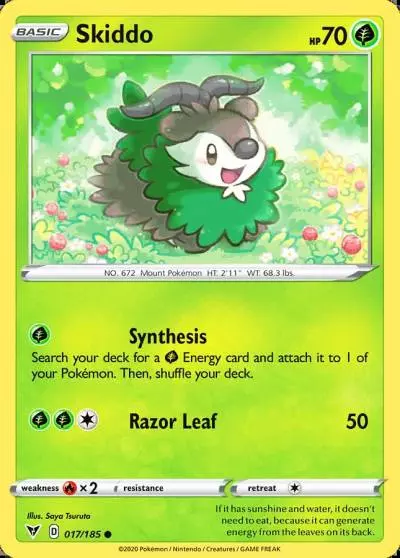 Skiddo 17/185 Vivid Voltage Pokemon card