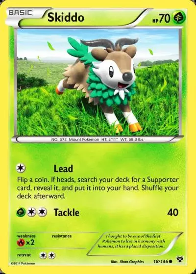 Skiddo 18/146 XY Pokemon card