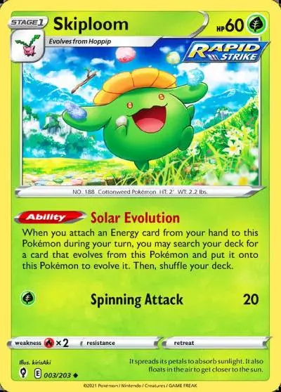 Skiploom 3/203 Evolving Skies Pokemon card