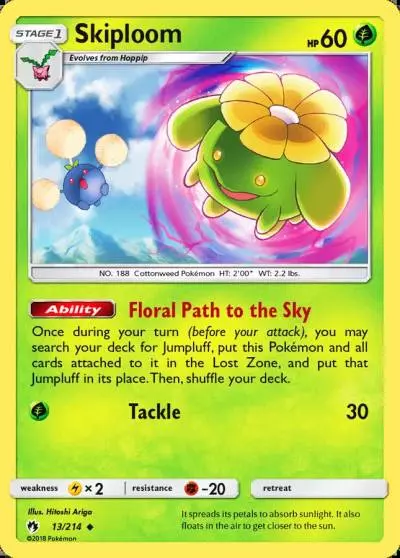 Skiploom 13/214 Lost Thunder Pokemon card