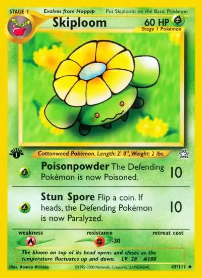 Skiploom 49/111 Neo Genesis Pokemon card
