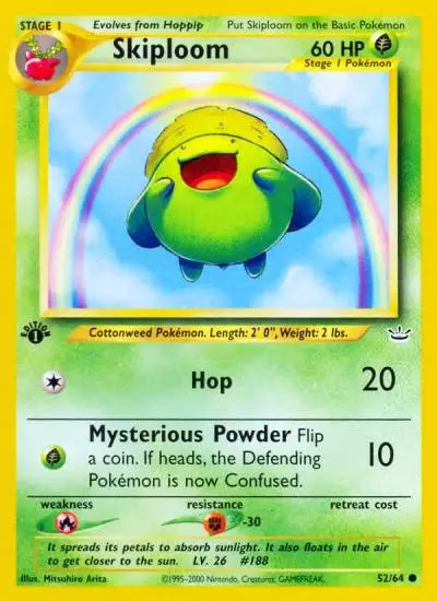 Skiploom 52/64 Neo Revelation Pokemon card