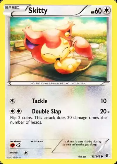 Skitty 113/149 Boundaries Crossed Pokemon card