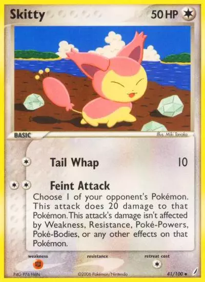 Skitty 41/100 Crystal Guardians Pokemon card
