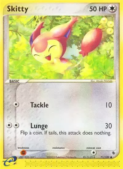 Skitty 71/109 Ruby & Sapphire Pokemon card