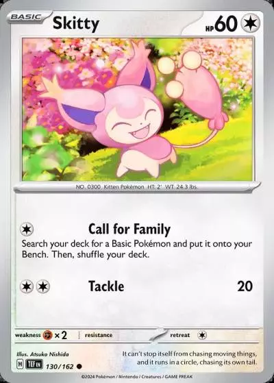 Skitty 130/162 Temporal Forces Pokemon card