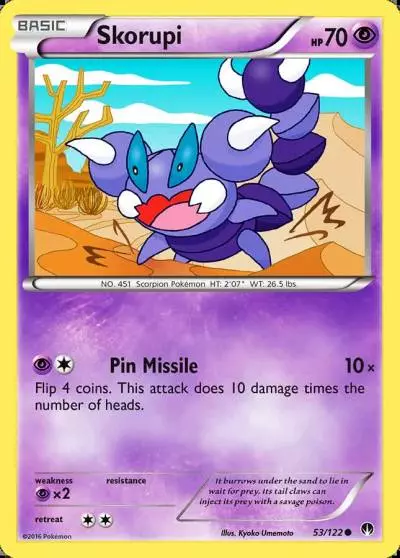 Skorupi 53/122 BREAKpoint Pokemon card