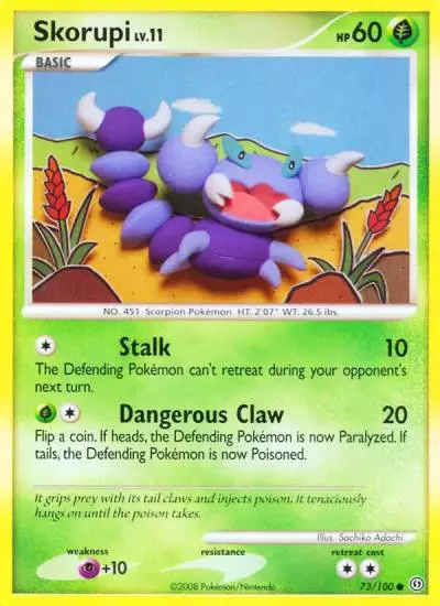 Skorupi 73/100 Stormfront Pokemon card