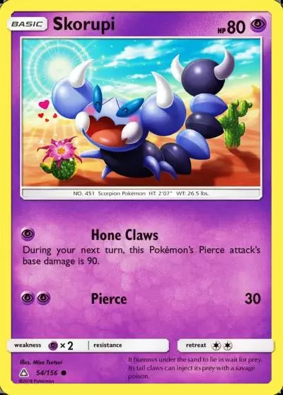 Skorupi 54/156 Ultra Prism Pokemon card