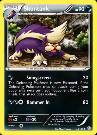 Skuntank 77/124 Dragons Exalted Pokemon card