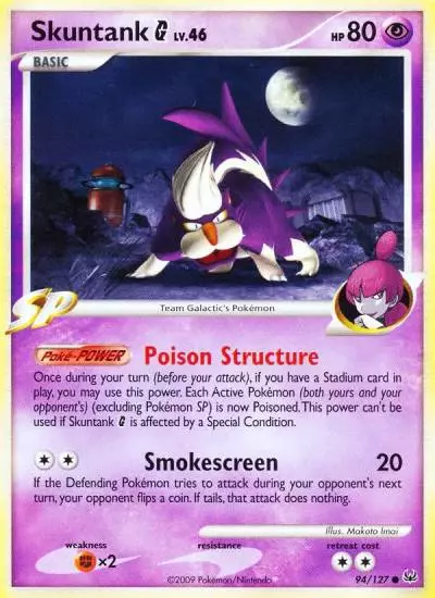 Skuntank G 94/127 Platinum Pokemon card