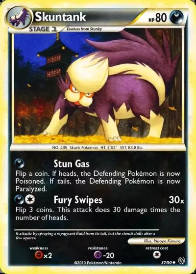Skuntank 37/90 HS—Undaunted Pokemon card