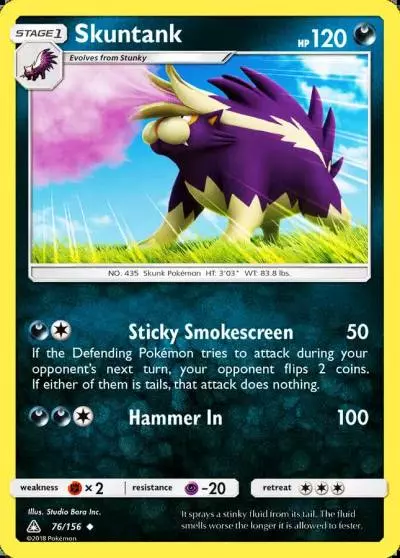 Skuntank 76/156 Ultra Prism Pokemon card