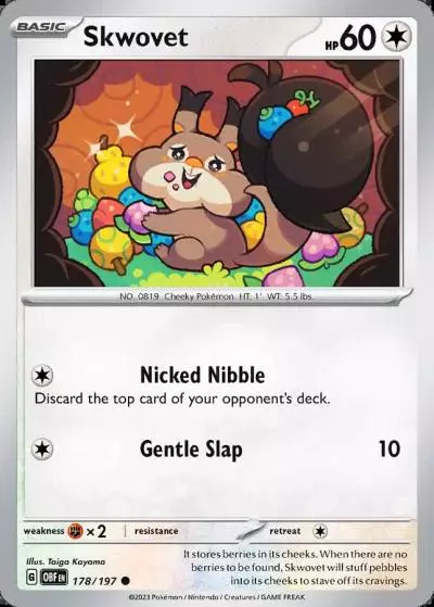 Skwovet 178/197 Obsidian Flames Pokemon card