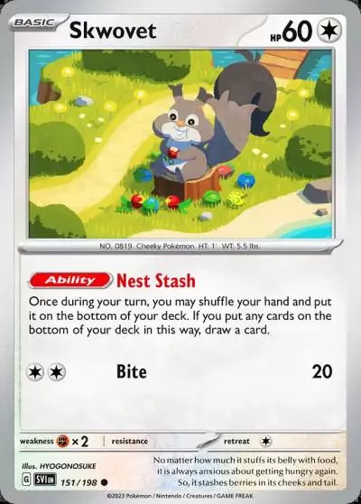 Skwovet 151/198 Scarlet & Violet Pokemon card