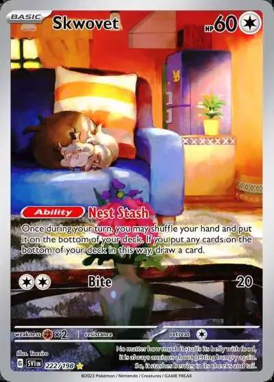 Skwovet 222/198 Scarlet & Violet Pokemon card