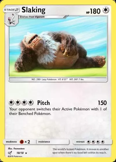 Slaking 18/18 Detective Pikachu Pokemon card