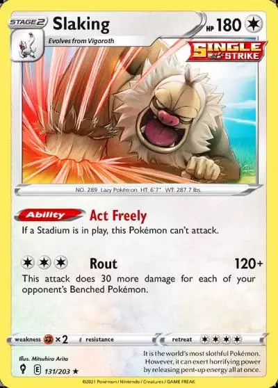 Slaking 131/203 Evolving Skies Pokemon card