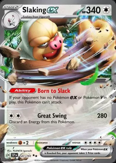 Slaking ex 147/191 Surging Sparks Pokemon card
