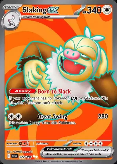 Slaking ex 227/191 Surging Sparks Pokemon card