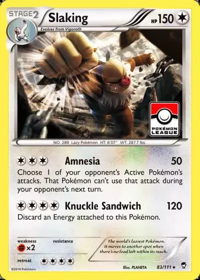 Slaking 83/111 Furious Fists Pokemon card