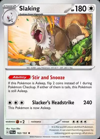 Slaking 162/193 Paldea Evolved Pokemon card