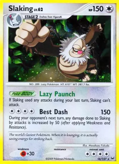 Slaking 16/127 Platinum Pokemon card