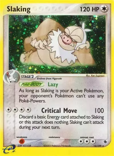 Slaking 12/109 Ruby & Sapphire Pokemon card