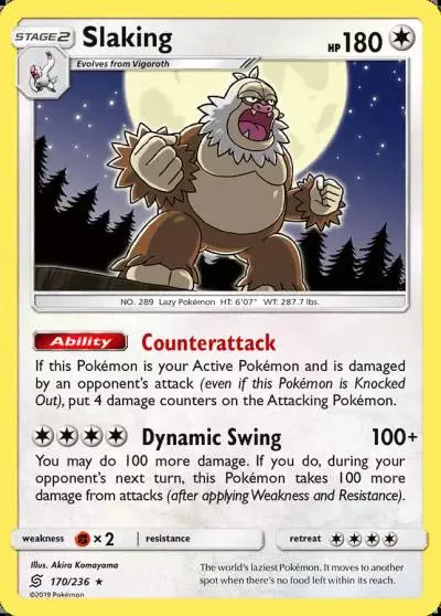 Slaking 170/236 Unified Minds Pokemon card