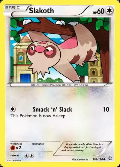 Slakoth 101/124 Dragons Exalted Pokemon card