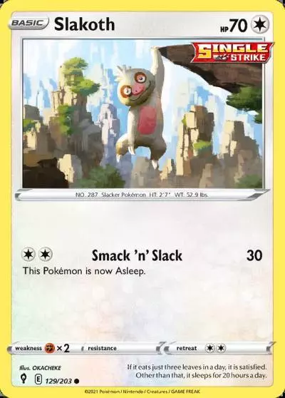 Slakoth 129/203 Evolving Skies Pokemon card