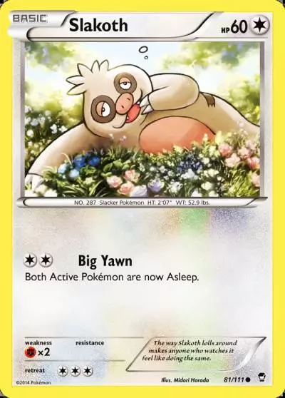 Slakoth 81/111 Furious Fists Pokemon card