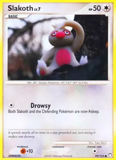 Slakoth 99/123 Mysterious Treasures Pokemon card