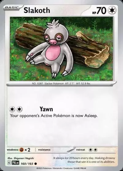 Slakoth 160/193 Paldea Evolved Pokemon card