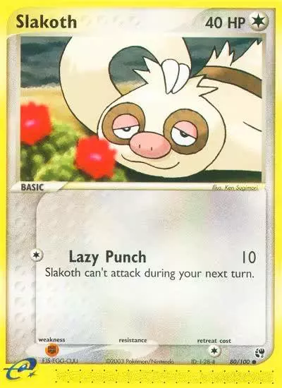 Slakoth 80/100 Sandstorm Pokemon card