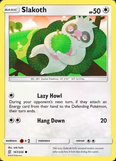 Slakoth 167/236 Unified Minds Pokemon card
