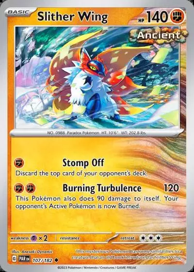 Slither Wing 107/182 Paradox Rift Pokemon card