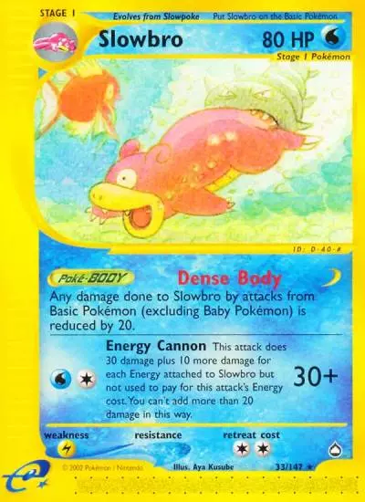 Slowbro 33/147 Aquapolis Pokemon card