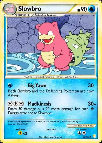 Slowbro 52/123 HeartGold & SoulSilver Pokemon card