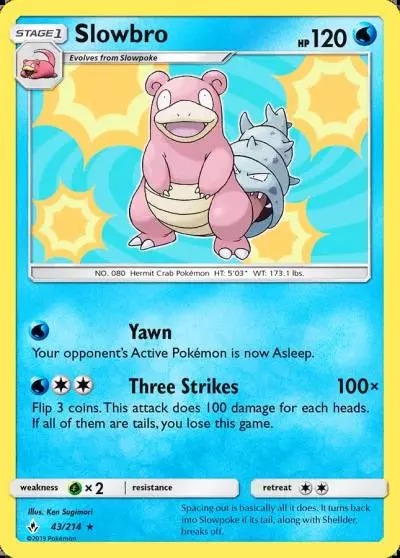 Slowbro 43/214 Unbroken Bonds Pokemon card
