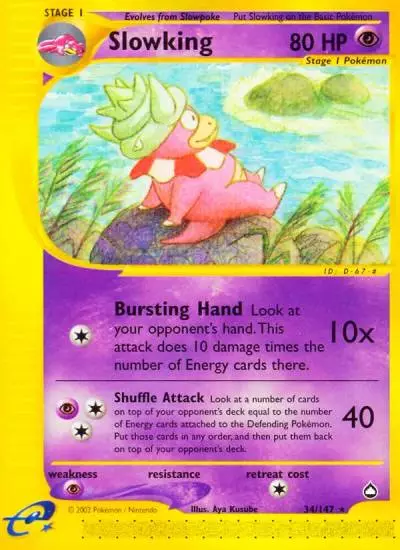 Slowking 34/147 Aquapolis Pokemon card