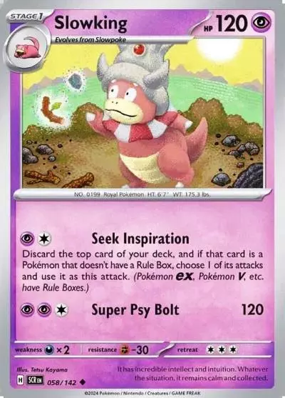 Slowking 58/142 Stellar Crown Pokemon card