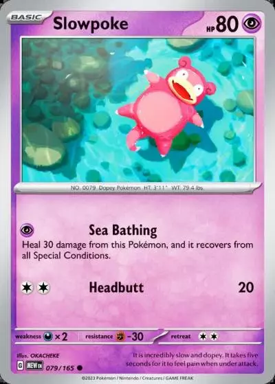 Slowpoke 79/165 151 Pokemon card