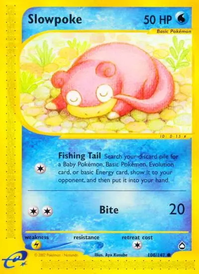 Slowpoke 108/147 Aquapolis Pokemon card